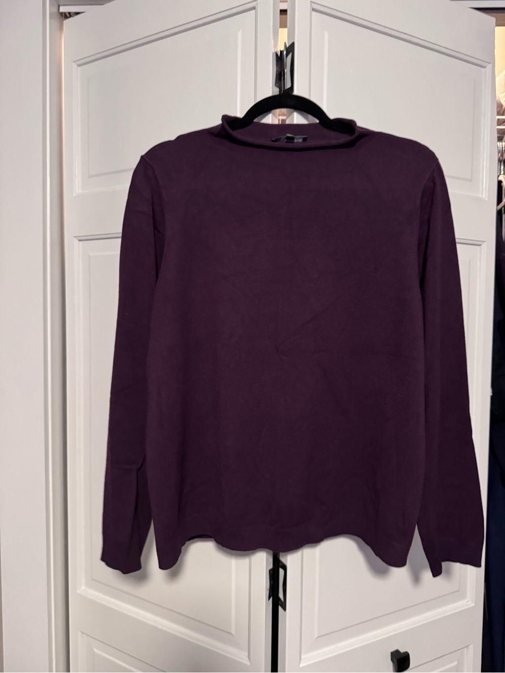 Women's Long-Sleeve Crew Neck Sweater - Deep Plum